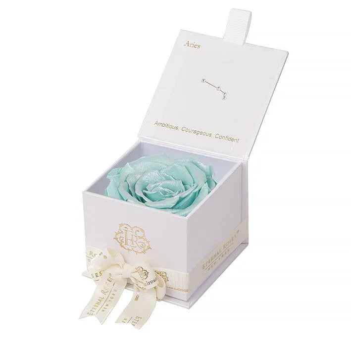 Eternal Roses® Astor Gift Box White / Pearly Tiffany Blue Astor Eternal Rose Gift Box - Aries