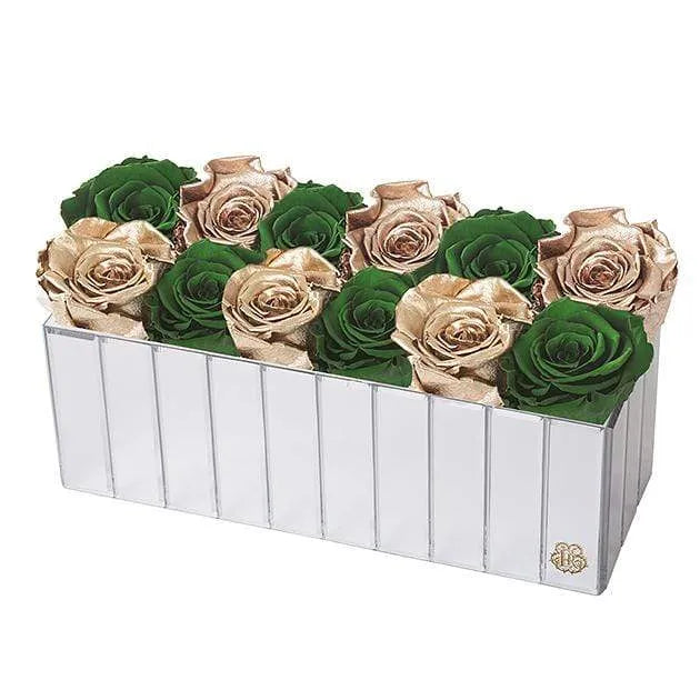 Eternal Roses® Gift Box Emerald Gold Forever Roses Gift Box | Lexington Large