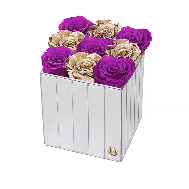 Eternal Roses® Gift Box Golden Orchid Lexington 9 Forever Roses Gift Box