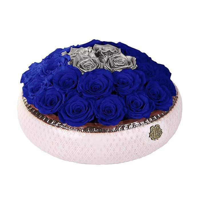 Eternal Roses® Centerpiece Soho Rose Arrangement in Azzure & Silver, Medium