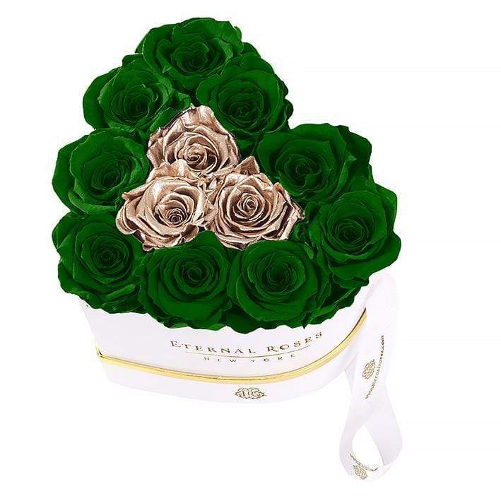 Eternal Roses® Gift Box White / Emerald Gold Chelsea Eternal Rose Gift Box