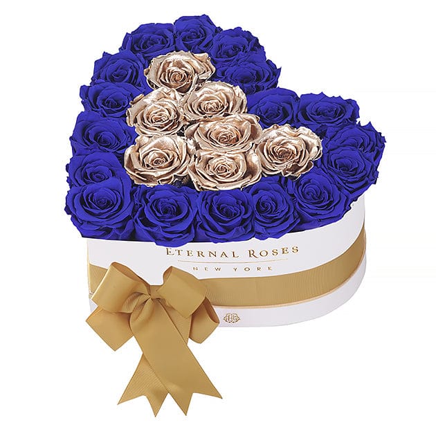 Eternal Roses® Gift Box White / Royal Gold Grand Chelsea Mezzo Eternal Rose Gift Box