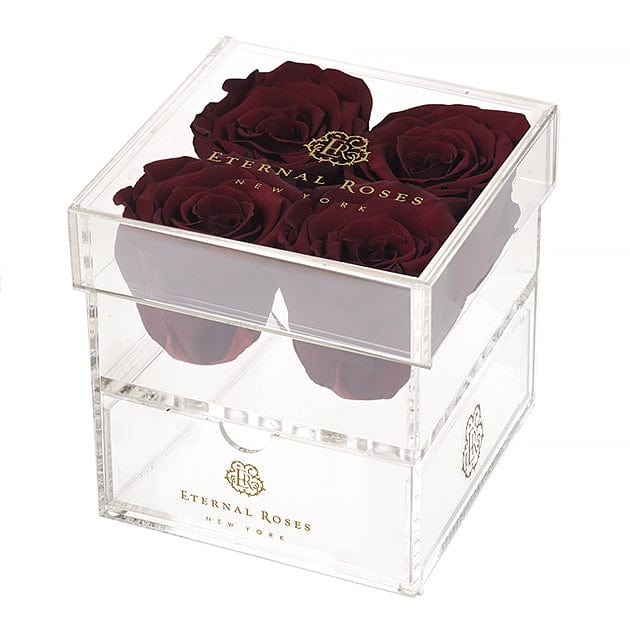 Eternal Roses® Gift Box 4-Rose / Wineberry Madison Four Rose Keepsake Gift Box