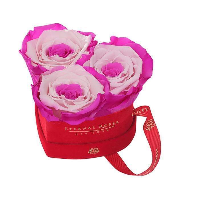 Eternal Roses® Gift Box Fuschia Lily Mini Chelsea Red Velvet Gift Box - Perfect Birthday Gift