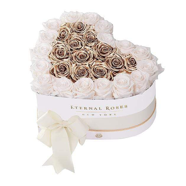Eternal Roses® White / Mimosa Gold Grand Chelsea Mezzo Eternal Rose Gift Box