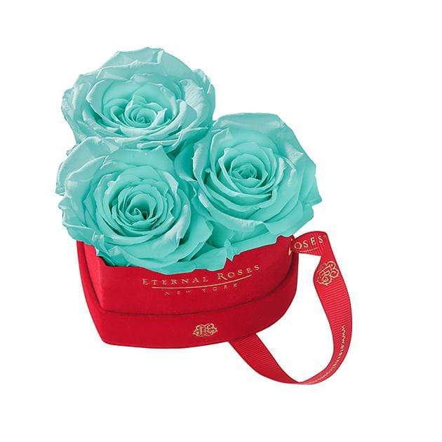Eternal Roses® Tiffany Blue Mini Chelsea Red Velvet Gift Box
