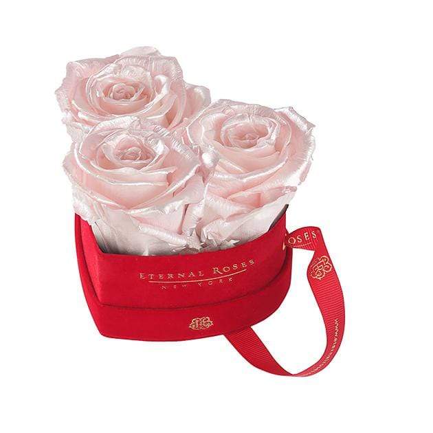 Eternal Roses® Pearly Pink Mini Chelsea Red Velvet Gift Box - Perfect Valentine Gift
