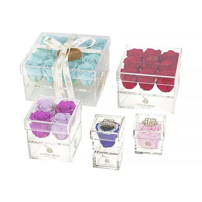 Acrylic Rose Box with Lid, Madison Collection