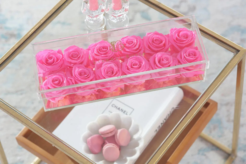 Madison Gold Twelve Roses Gift Box in Barbie-lish