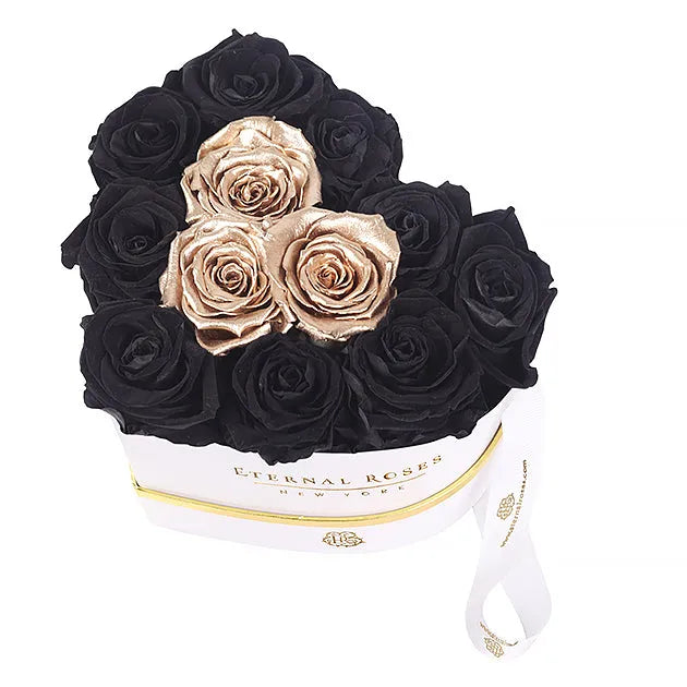 Heart Shaped Black Roses Gift Box | Eternal Roses Midnight Gaze