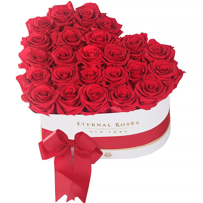 Eternal Roses® Grand Chelsea Eternal Rose Gift Box White in Scarlet
