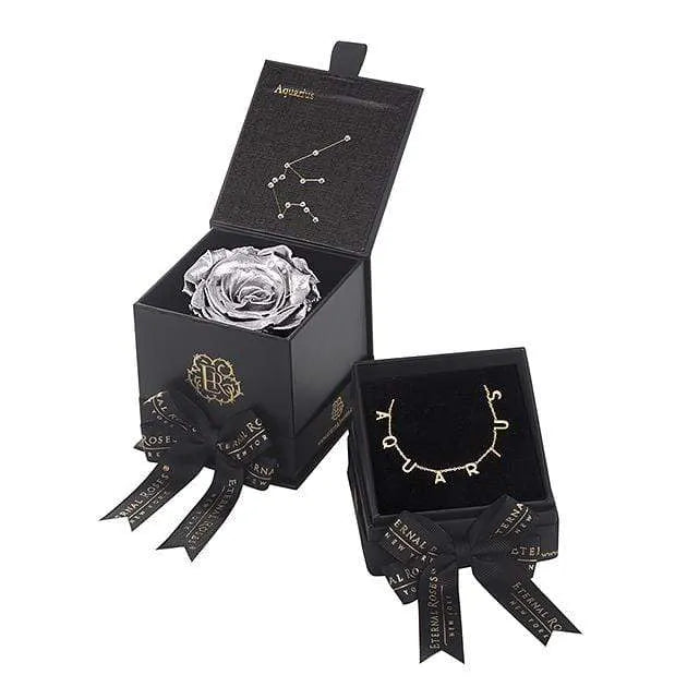 Eternal Roses® Silver Aquarius Astor Box & Necklace Bundle