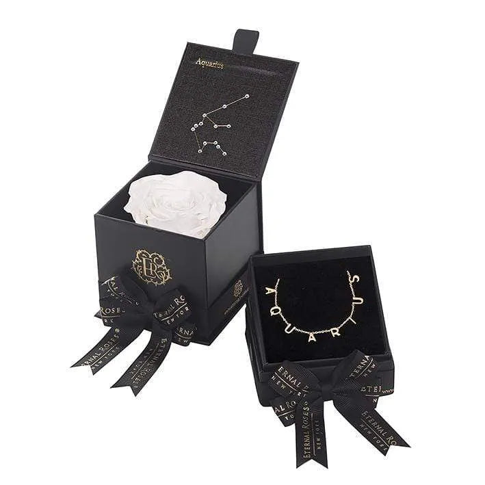 Eternal Roses® Frost Aquarius Astor Box & Necklace Bundle