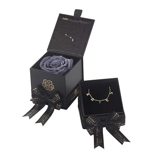 Eternal Roses® Stormy Aries Astor Box & Necklace Bundle