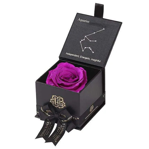 Eternal Roses® Black / Orchid Astor Eternal Rose Gift Box - Aquarius