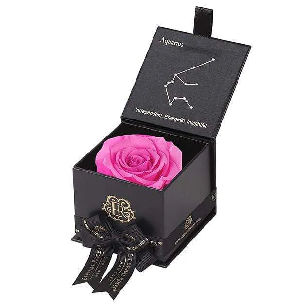 Eternal Roses® Black / Hot Pink Astor Eternal Rose Gift Box - Aquarius