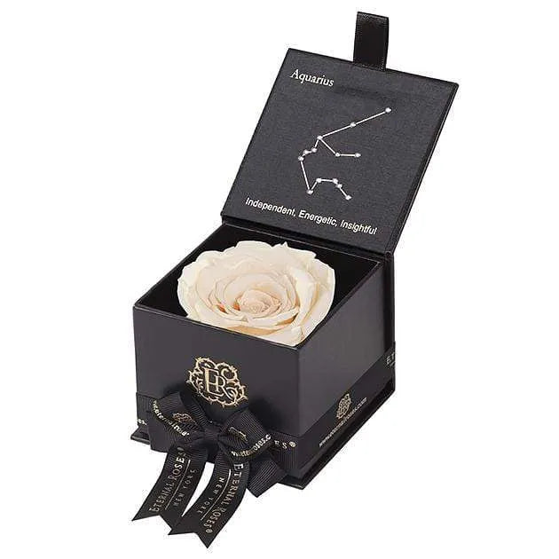 Eternal Roses® Black / Champagne Astor Eternal Rose Gift Box - Aquarius