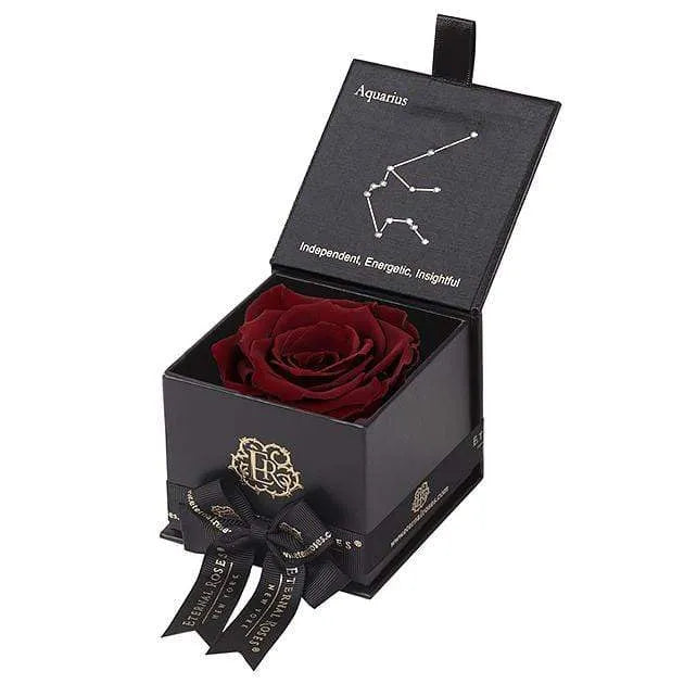 Eternal Roses® Black / Wineberry Astor Eternal Rose Gift Box - Aquarius