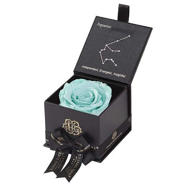 Eternal Roses® Black / Tiffany Blue Astor Eternal Rose Gift Box - Aquarius