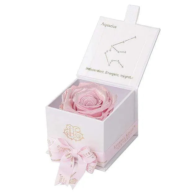 Eternal Roses® White / Pearly Pink Astor Eternal Rose Gift Box - Aquarius