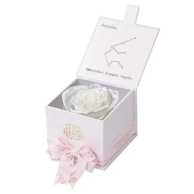 Eternal Roses® White / Pearly White Astor Eternal Rose Gift Box - Aquarius