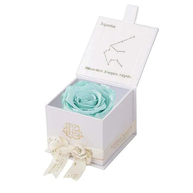 Eternal Roses® White / Tiffany Blue Astor Eternal Rose Gift Box - Aquarius
