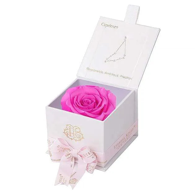 Eternal Roses® White / Hot Pink Astor Eternal Rose Gift Box - Capricorn