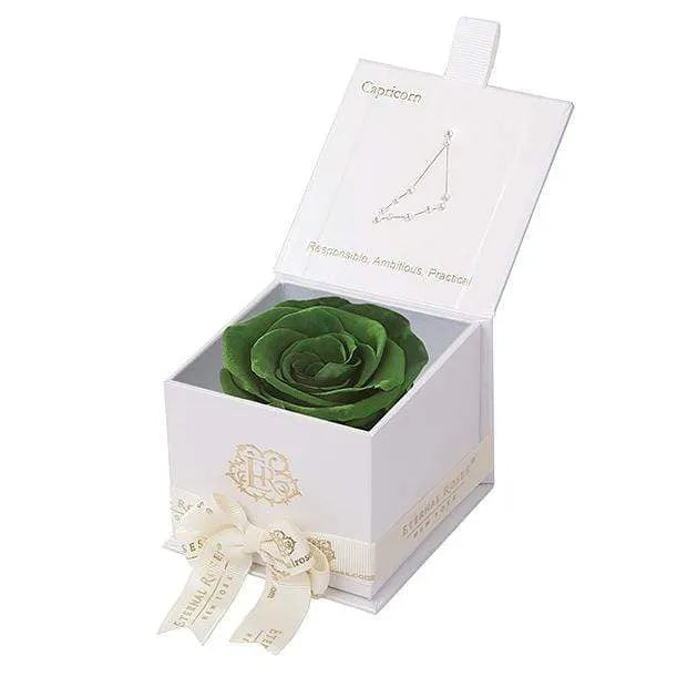 Eternal Roses® White / Wintergreen Astor Eternal Rose Gift Box - Capricorn