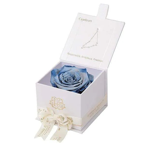 Eternal Roses® White / Denim Astor Eternal Rose Gift Box - Capricorn