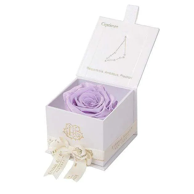 Eternal Roses® White / Lilac Astor Eternal Rose Gift Box - Capricorn