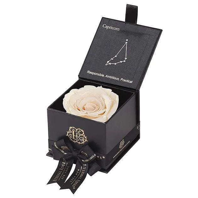 Eternal Roses® Black / Champagne Astor Eternal Rose Gift Box - Capricorn