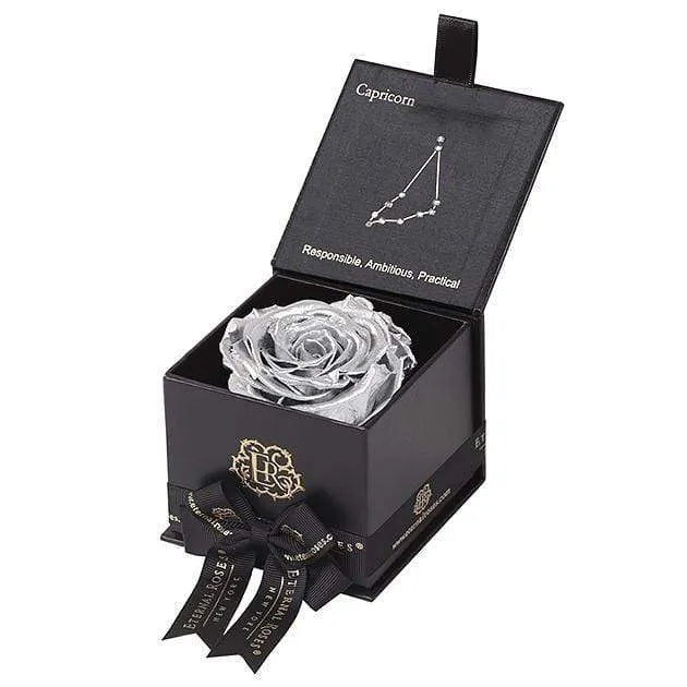 Eternal Roses® Black / Silver Astor Eternal Rose Gift Box - Capricorn