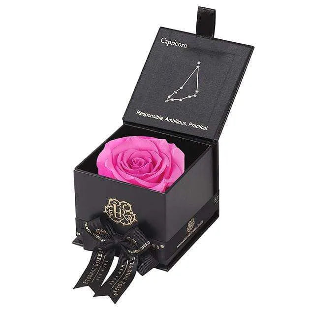 Eternal Roses® Black / Hot Pink Astor Eternal Rose Gift Box - Capricorn