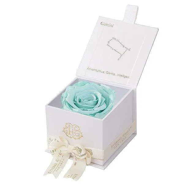 Eternal Roses® White / Tiffany Blue Astor Eternal Rose Gift Box - Gemini