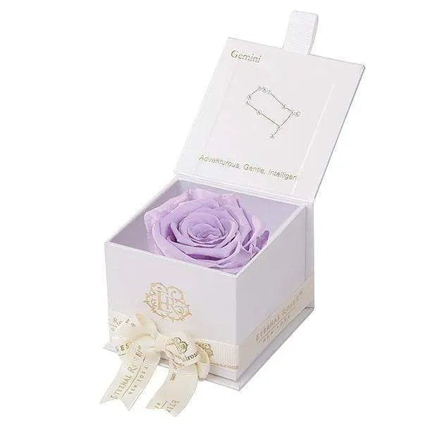 Eternal Roses® White / Lilac Astor Eternal Rose Gift Box - Gemini