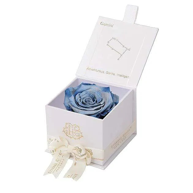 Eternal Roses® White / Denim Astor Eternal Rose Gift Box - Gemini