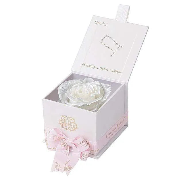 Eternal Roses® White / Pearly White Astor Eternal Rose Gift Box - Gemini