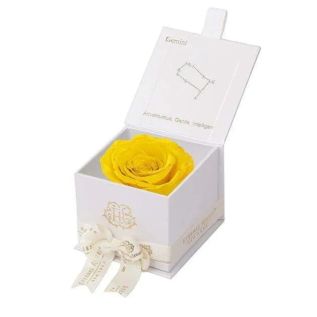 Eternal Roses® White / Friendship Yellow Astor Eternal Rose Gift Box - Gemini