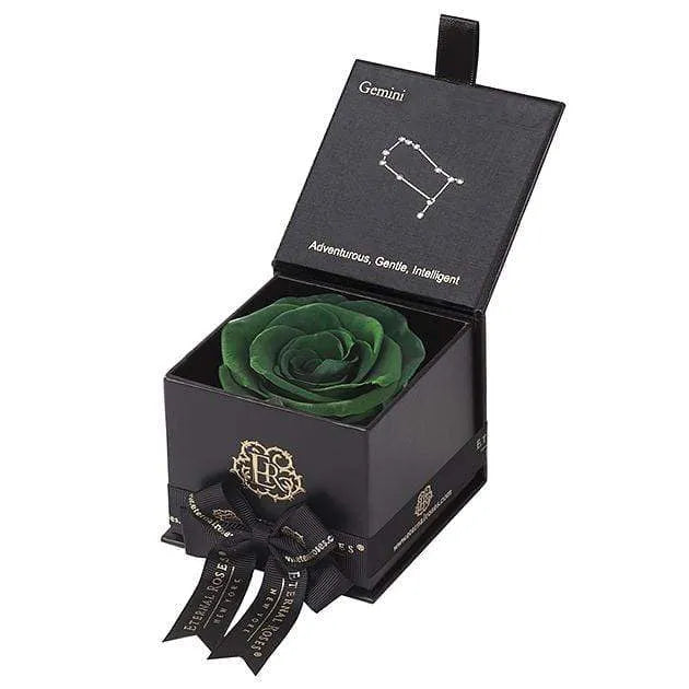 Eternal Roses® Black / Wintergreen Astor Eternal Rose Gift Box - Gemini