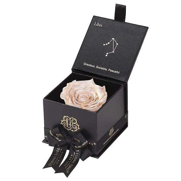 Eternal Roses® Black / Pearly Champagne Astor Eternal Rose Gift Box - Libra