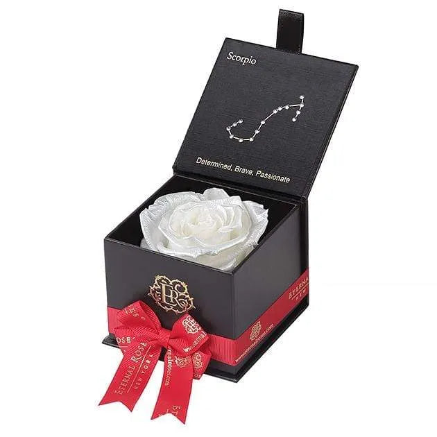 Eternal Roses® Black / Pearly White Astor Eternal Rose Gift Box - Scorpio