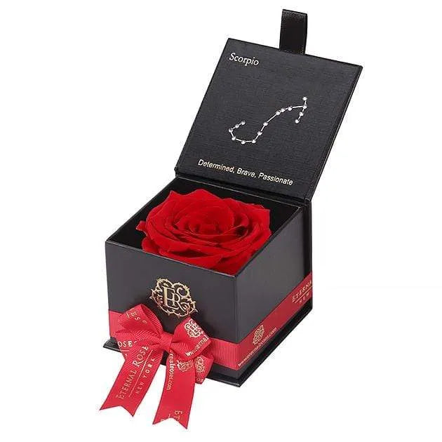 Eternal Roses® Black / Scarlet Astor Eternal Rose Gift Box - Scorpio