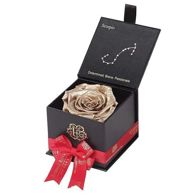 Eternal Roses® Black / Gold Astor Eternal Rose Gift Box - Scorpio
