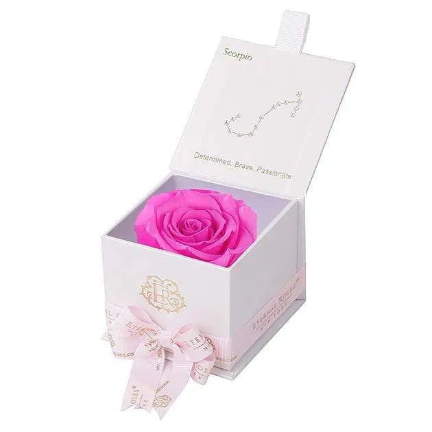 Eternal Roses® White / Hot Pink Astor Eternal Rose Gift Box - Scorpio