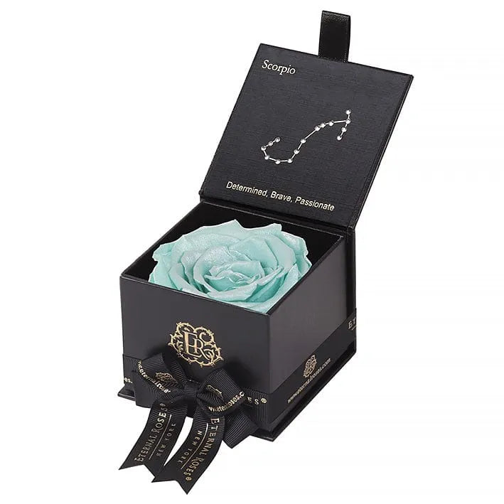 Eternal Roses® Astor Gift Box Black / Pearly Tiffany Blue Astor Eternal Rose Box - Scorpio Gifts