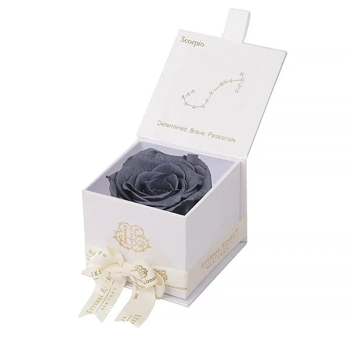 Eternal Roses® Astor Gift Box White / Stormy Astor Eternal Rose Box - Scorpio Gifts