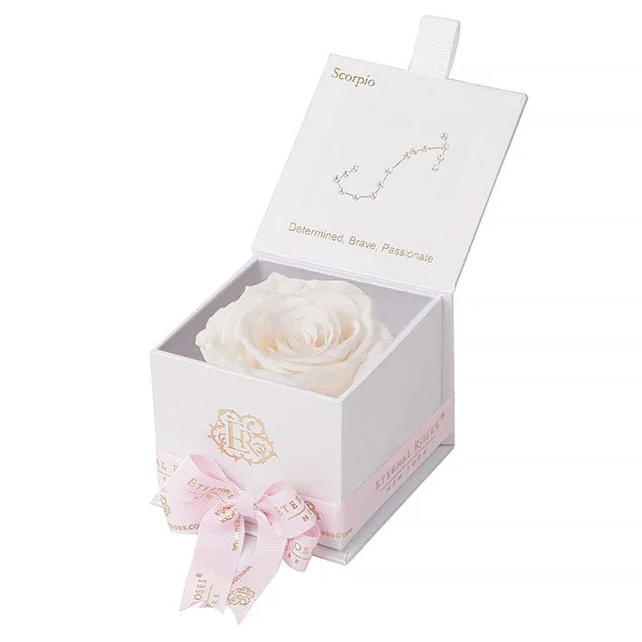 Eternal Roses® Astor Gift Box White / Mimosa Astor Eternal Rose Box - Scorpio Gifts