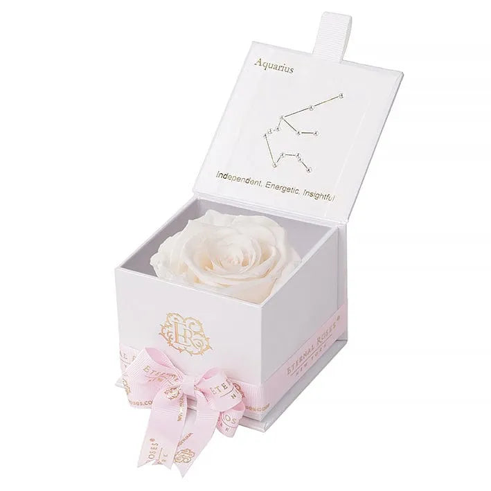 Eternal Roses® Astor Gift Box White / Mimosa Astor Eternal Rose Gift Box - Aquarius