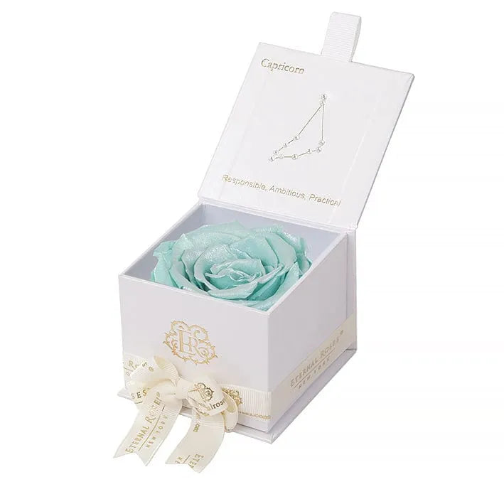 Eternal Roses® Astor Gift Box White / Pearly Tiffany Blue Astor Eternal Rose Gift Box - Capricorn