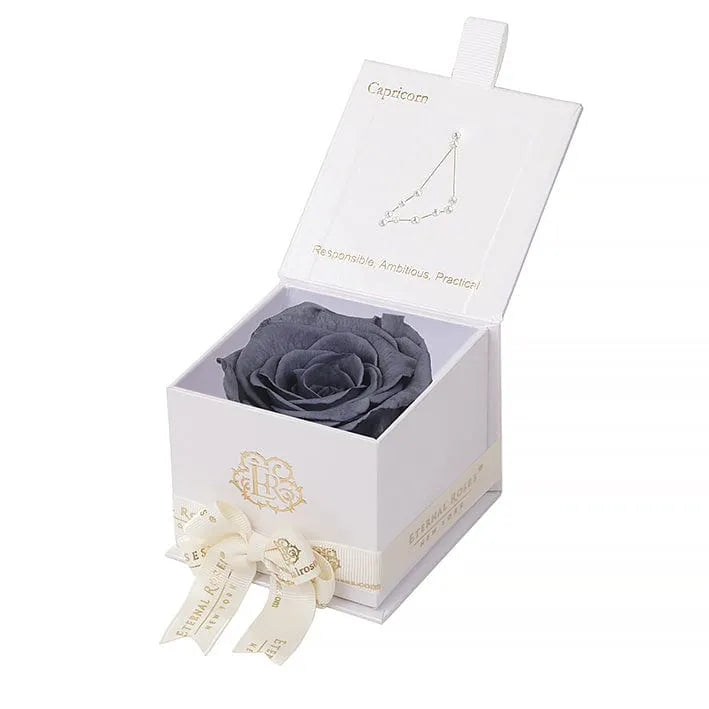 Eternal Roses® Astor Gift Box White / Stormy Astor Eternal Rose Gift Box - Capricorn